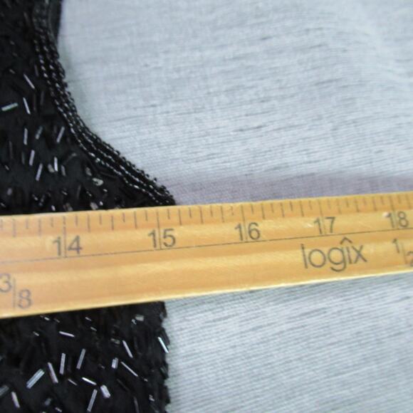 Vtg Stenay Black Beaded Evening Mermaid Dress Sz 10 Whimsigoth Prom Vamp 90s Y2K - Picture 13 of 14